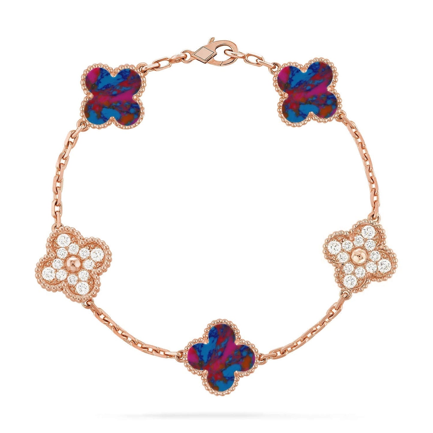 [Radiant Gem]New CLOVER 5 MOTIF COLOR GEMSTONES BRACELET COLLECTION