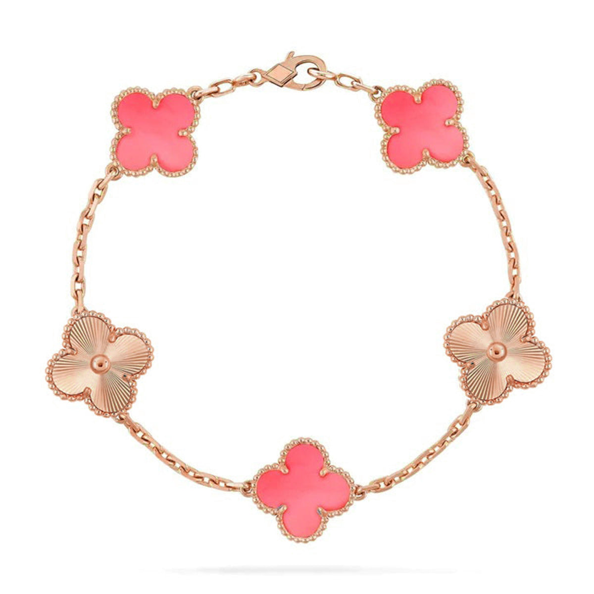 [Radiant Gem]New  CLOVER 5 MOTIFS  PINK MOP BRACELET COLLECTION