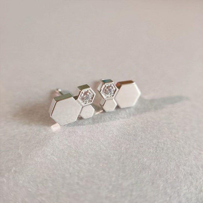 [Radiant Gem]¯BEE LOVE SILVER DIAMOND EARRINGS