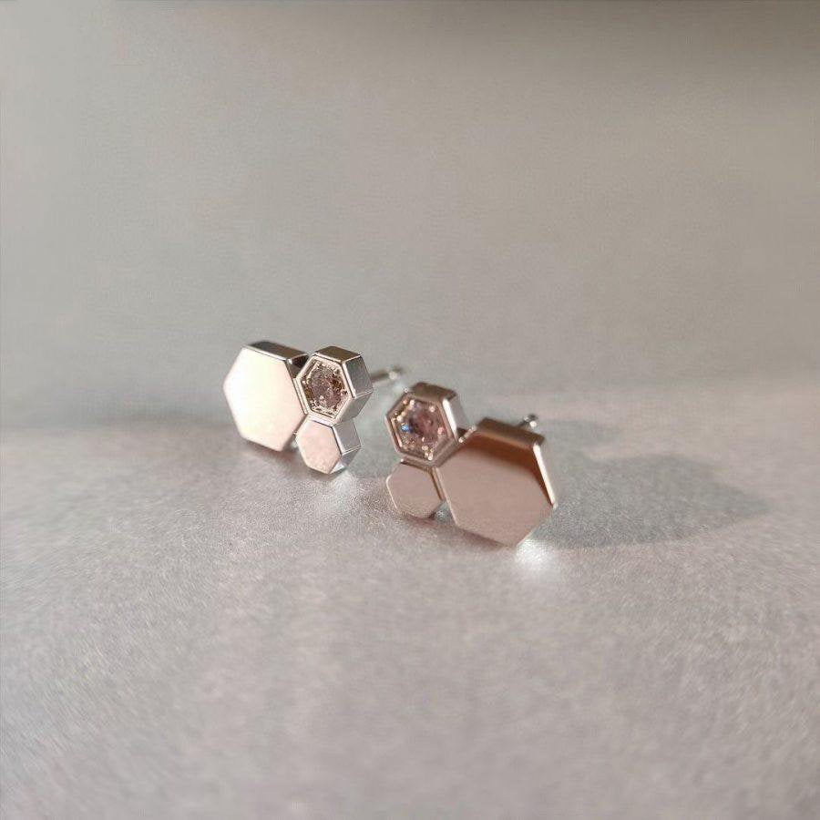 [Radiant Gem]¯BEE LOVE SILVER DIAMOND EARRINGS