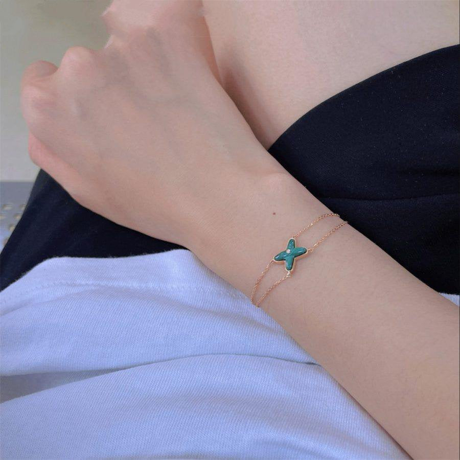 [Radiant Gem]¯JEUX BRACELET MALACHITE PINK GOLD 1 DIAMOND