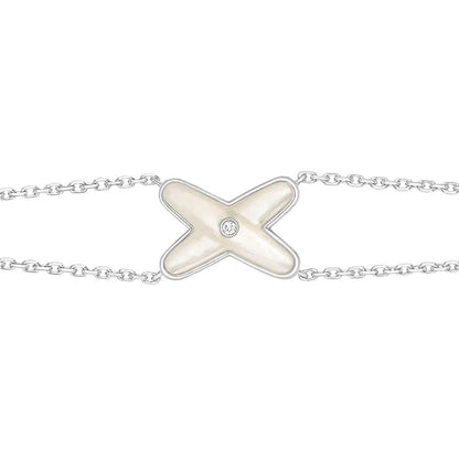 [Radiant Gem]¯JEUX BRACELET WHITE MOP SILVER 1 DIAMOND