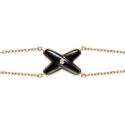 [Radiant Gem]¯JEUX BRACELET ONYX PINK GOLD 1 DIAMOND