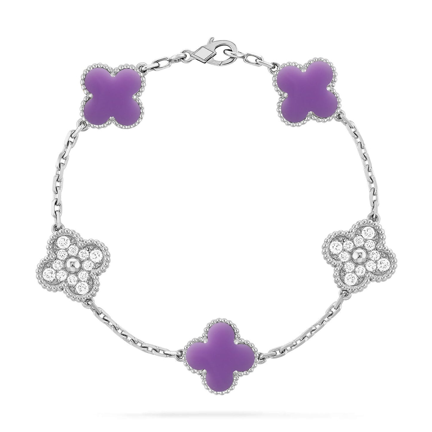 [Radiant Gem]New CLOVER 5 MOTIF LIGHT PURPLE BRACELET COLLECTION