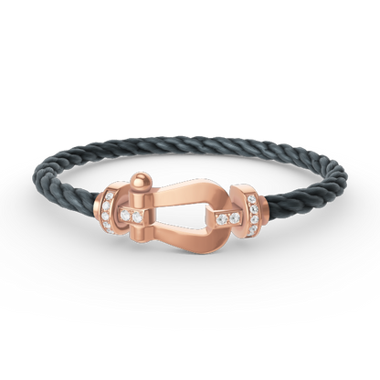 [Radiant Gem]¯FORCE LARGE HORSESHOE HALF DIAMOND BRACELET ROSE GOLD