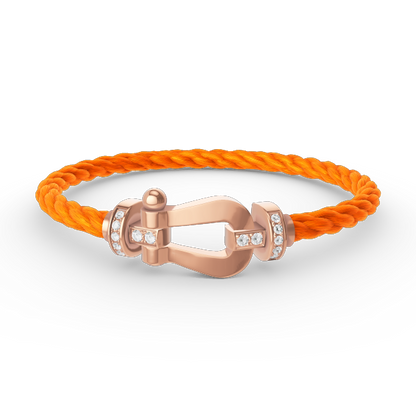 [Radiant Gem]¯FORCE LARGE HORSESHOE HALF DIAMOND BRACELET ROSE GOLD