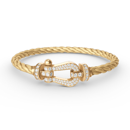 [Radiant Gem]¯FORCE LARGE HORSESHOE FULL DIAMOND BRACELET GOLD