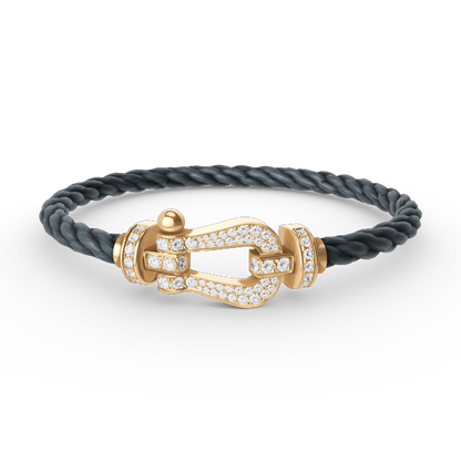 [Radiant Gem]¯FORCE LARGE HORSESHOE FULL DIAMOND BRACELET GOLD