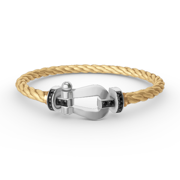 [Radiant Gem]¯FORCE LARGE HORSESHOE BLACK DIAMOND BRACELET SILVER