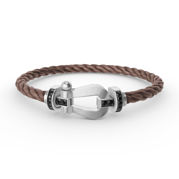 [Radiant Gem]¯FORCE LARGE HORSESHOE BLACK DIAMOND BRACELET SILVER
