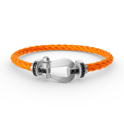 [Radiant Gem]¯FORCE LARGE HORSESHOE BLACK DIAMOND BRACELET SILVER