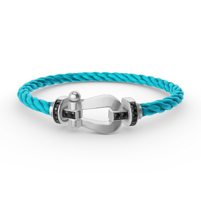 [Radiant Gem]¯FORCE LARGE HORSESHOE BLACK DIAMOND BRACELET SILVER