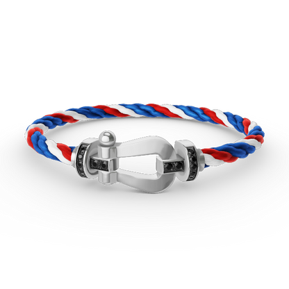 [Radiant Gem]¯FORCE LARGE HORSESHOE BLACK DIAMOND BRACELET SILVER