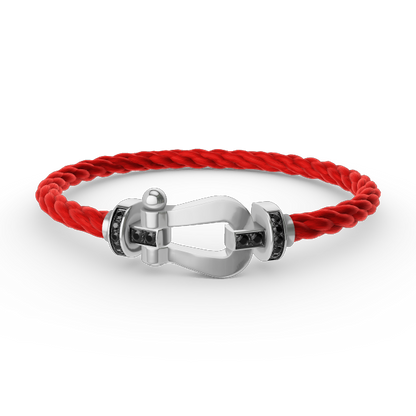[Radiant Gem]¯FORCE LARGE HORSESHOE BLACK DIAMOND BRACELET SILVER