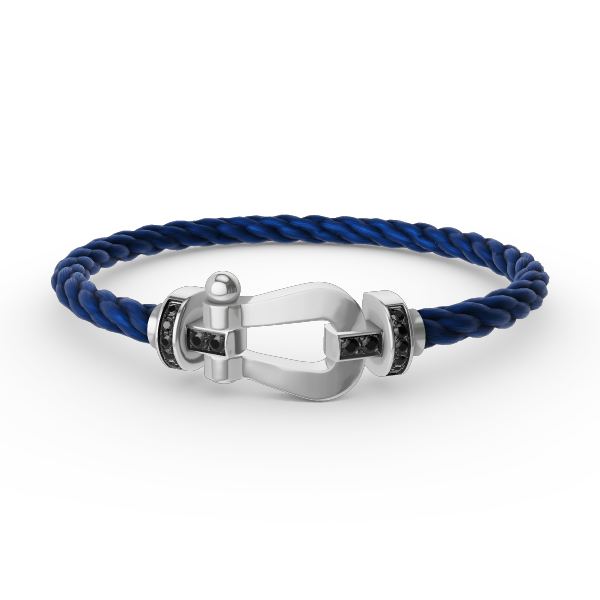 [Radiant Gem]¯FORCE LARGE HORSESHOE BLACK DIAMOND BRACELET SILVER