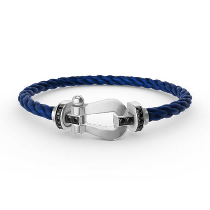 [Radiant Gem]¯FORCE LARGE HORSESHOE BLACK DIAMOND BRACELET SILVER
