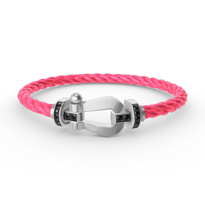 [Radiant Gem]¯FORCE LARGE HORSESHOE BLACK DIAMOND BRACELET SILVER