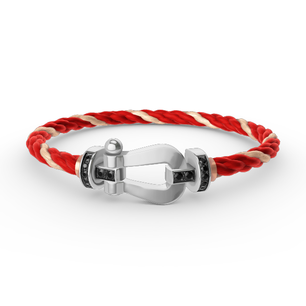 [Radiant Gem]¯FORCE LARGE HORSESHOE BLACK DIAMOND BRACELET SILVER