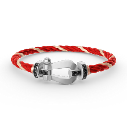 [Radiant Gem]¯FORCE LARGE HORSESHOE BLACK DIAMOND BRACELET SILVER