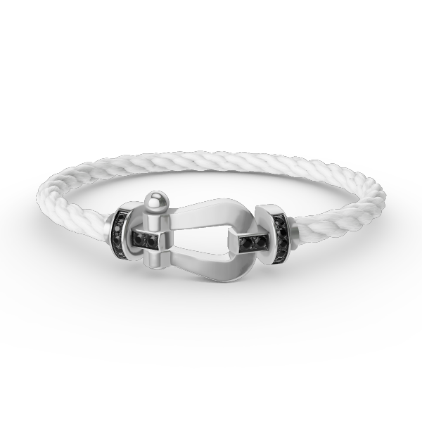 [Radiant Gem]¯FORCE LARGE HORSESHOE BLACK DIAMOND BRACELET SILVER