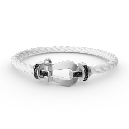 [Radiant Gem]¯FORCE LARGE HORSESHOE BLACK DIAMOND BRACELET SILVER