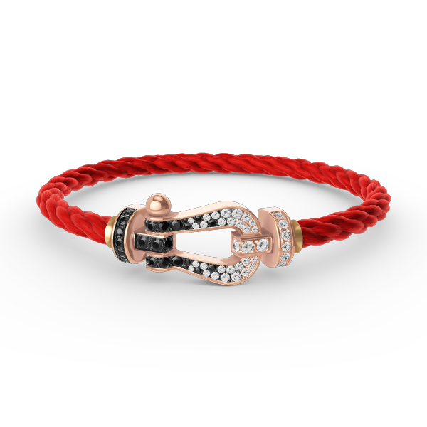 [Radiant Gem]¯FORCE LARGE HORSESHOE BLACK WHITE DIAMOND BRACELET ROSE GOLD