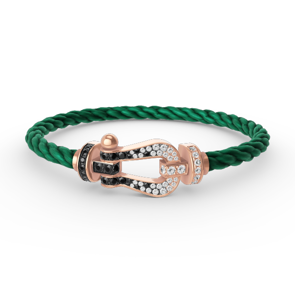 [Radiant Gem]¯FORCE LARGE HORSESHOE BLACK WHITE DIAMOND BRACELET ROSE GOLD