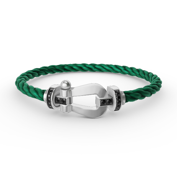 [Radiant Gem]¯FORCE LARGE HORSESHOE BLACK DIAMOND BRACELET SILVER