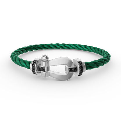 [Radiant Gem]¯FORCE LARGE HORSESHOE BLACK DIAMOND BRACELET SILVER