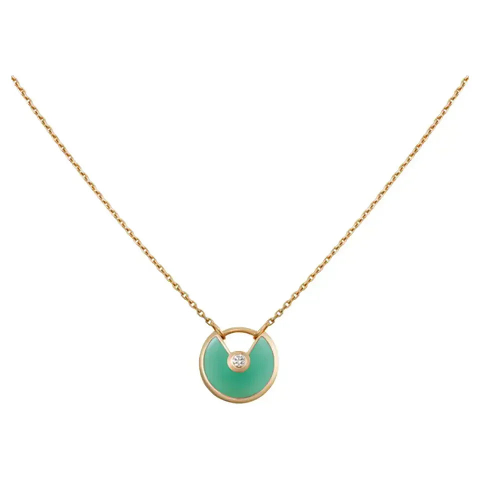 [Radiant Gem]¯AMULETTE GOLD MALACHITE NECKLACE