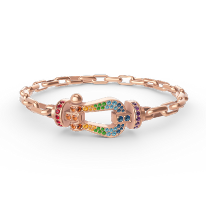 [Radiant Gem]¯FORCE LARGE HORSESHOE CLASP  METAL BRACELET
