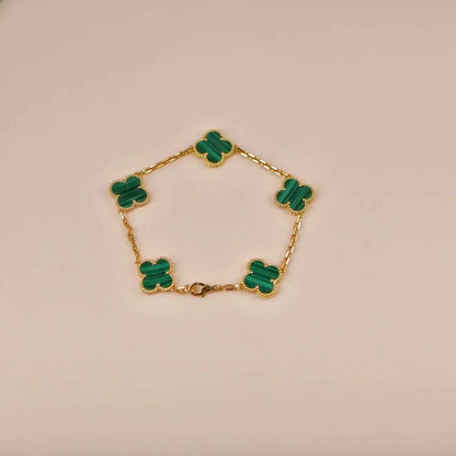 [Radiant Gem]New  CLOVER 5 MOTIF MALACHITE BRACELET COLLECTION