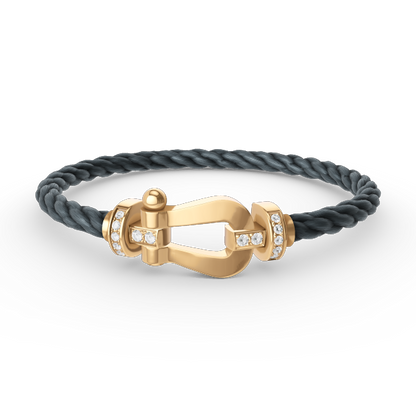 [Radiant Gem]¯FORCE LARGE HORSESHOE HALF DIAMOND BRACELET GOLD