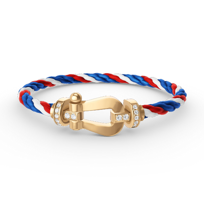 [Radiant Gem]¯FORCE LARGE HORSESHOE HALF DIAMOND BRACELET GOLD