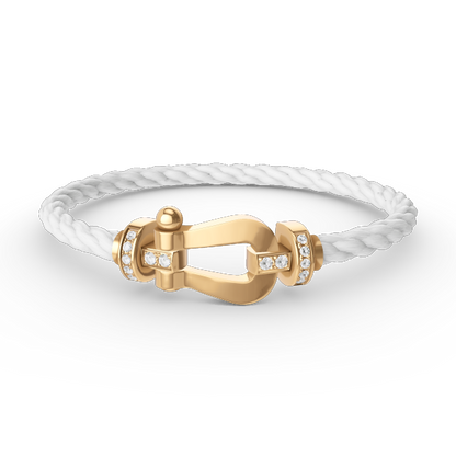 [Radiant Gem]¯FORCE LARGE HORSESHOE HALF DIAMOND BRACELET GOLD
