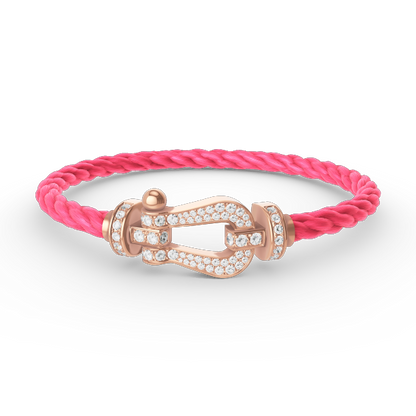 [Radiant Gem]¯FORCE LARGE HORSESHOE FULL DIAMOND BRACELET ROSE GOLD