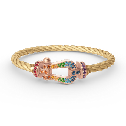 [Radiant Gem]¯FORCE LARGE HORSESHOE  COLORED DIAMOND BRACELET ROSE GOLD