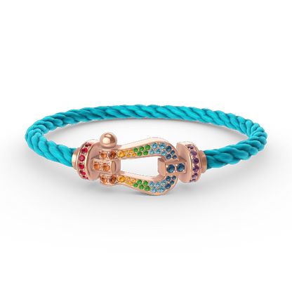 [Radiant Gem]¯FORCE LARGE HORSESHOE  COLORED DIAMOND BRACELET ROSE GOLD