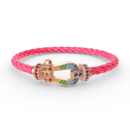 [Radiant Gem]¯FORCE LARGE HORSESHOE  COLORED DIAMOND BRACELET ROSE GOLD