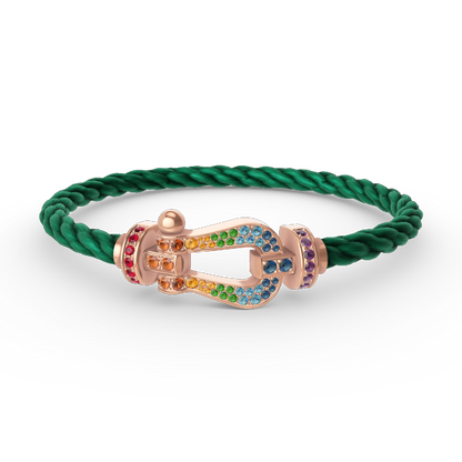 [Radiant Gem]¯FORCE LARGE HORSESHOE  COLORED DIAMOND BRACELET ROSE GOLD