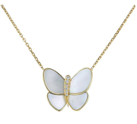 [Radiant Gem]¯BUTTERFLY GOLD MOP DIAMOND NECKLACE