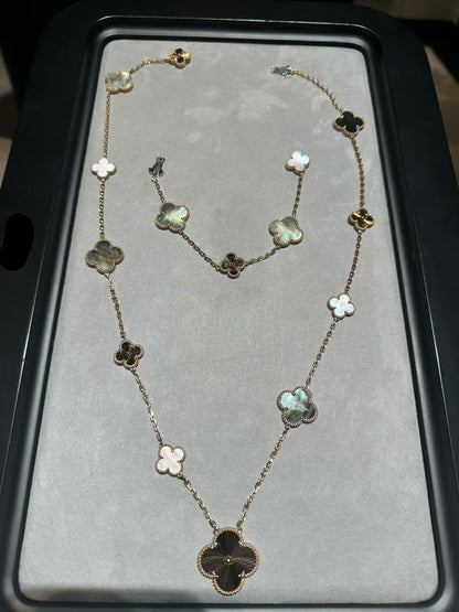 [[Radiant Gem]¯] 25 NEW CLOVER 15 MOTIFS GRAY MOTHER-OF-PEARL