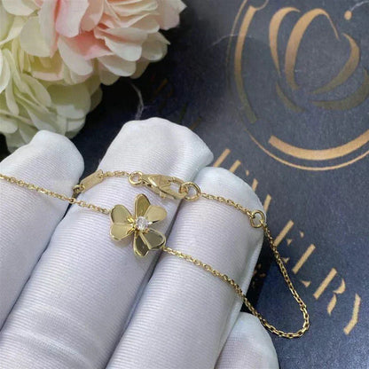 [Radiant Gem]¯FRIVOLE GOLD FLOWER PINK MALACHITE BRACELET