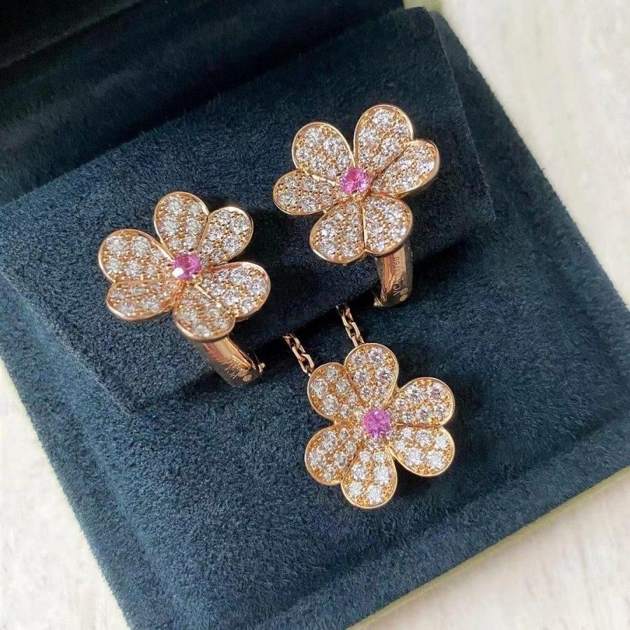 [Radiant Gem]¯FRIVOLE ROSE GOLD FLOWER DIAMOND NECKLACE