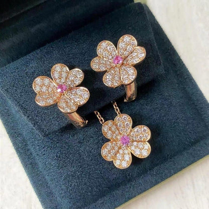 [Radiant Gem]¯FRIVOLE ROSE GOLD FLOWER DIAMOND NECKLACE