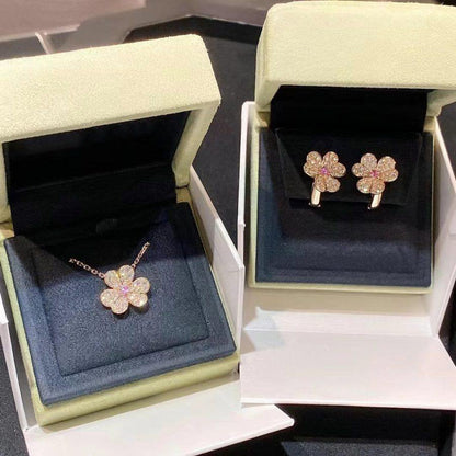 [Radiant Gem]¯FRIVOLE ROSE GOLD FLOWER DIAMOND NECKLACE