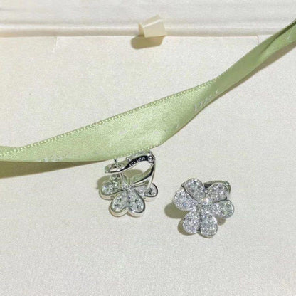 [Radiant Gem]¯FRIVOLE SILVER FLOWER DIAMOND EARRINGS