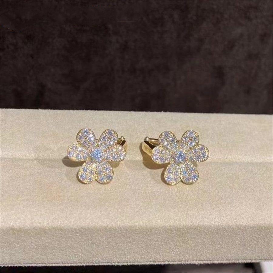 [Radiant Gem]¯FRIVOLE GOLD FLOWER DIAMOND EARRINGS