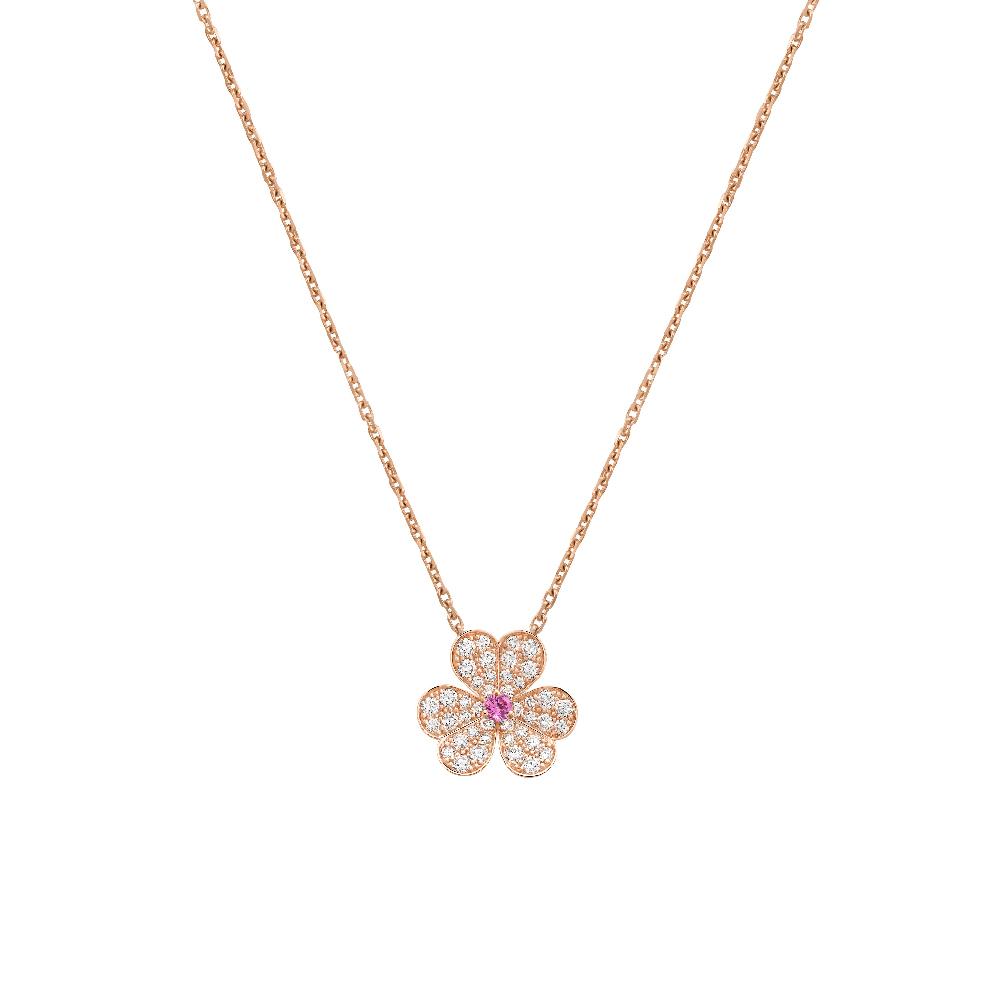 [Radiant Gem]¯FRIVOLE ROSE GOLD FLOWER DIAMOND NECKLACE