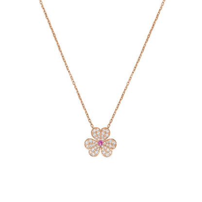 [Radiant Gem]¯FRIVOLE ROSE GOLD FLOWER DIAMOND NECKLACE